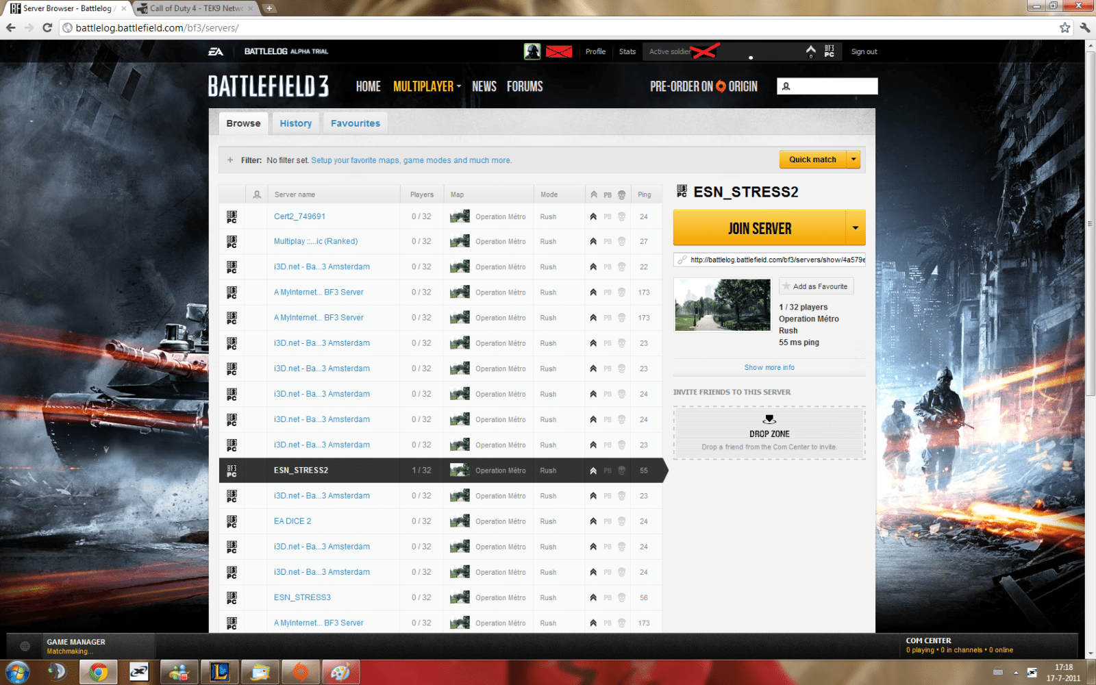 Battlelog - Serverbrowser