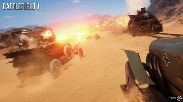 Kampf rund um einen Panzerzug auf der Map "Wüste Sinai"