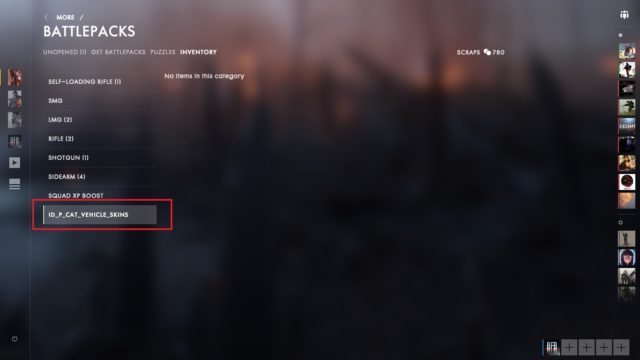 Bild gibt Hinweis auf Fahrzeugskins aus Battlefield 1 Battlepacks.