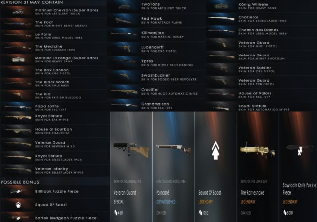 Battlefield 1 Battlepacks - Revision 31